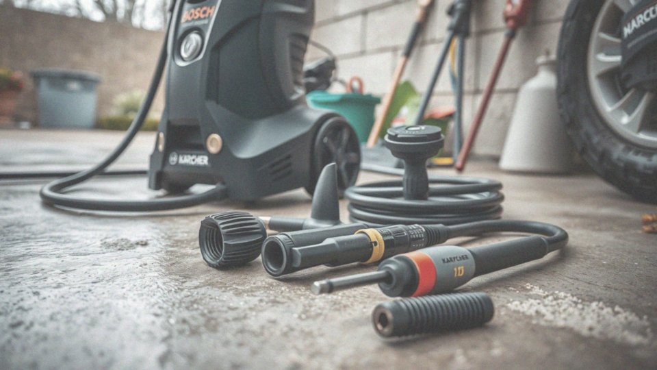 Jakie dysze i lancy są dostępne w myjkach ciśnieniowych Bosch i Karcher?